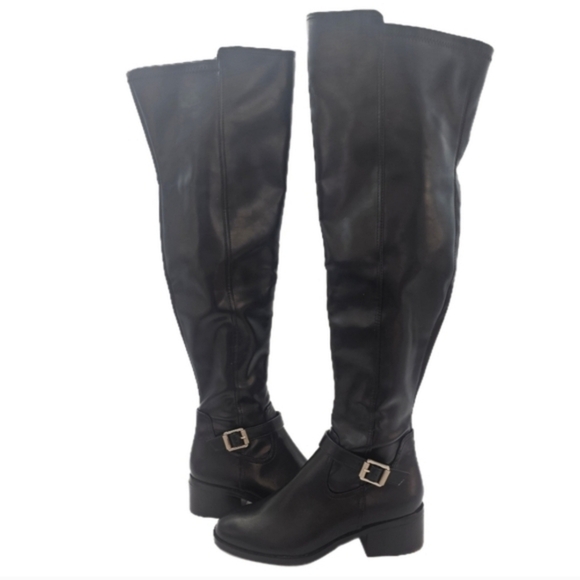 DV Dolce Vita Elyse Black Over The Knee Riding Boots Buckle Detail Women’s 7 - Picture 2 of 10